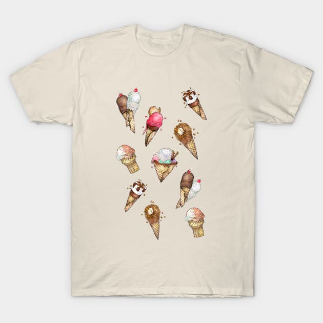 Summer Ice Cream Cones T-Shirt by happycyn